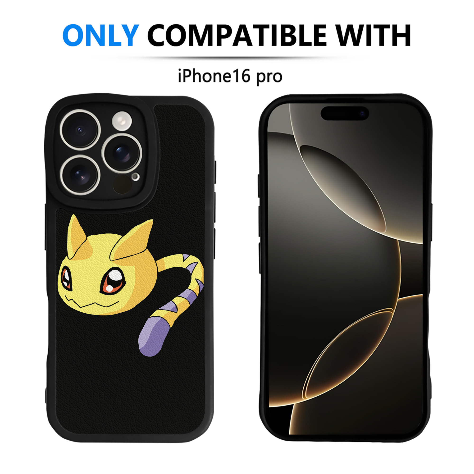 （画像用） Digimon デジタルモンスター/デジモン 【iPhone 16シリーズ対応】シリコンスマホケース（レザー調） 材質：シリコン